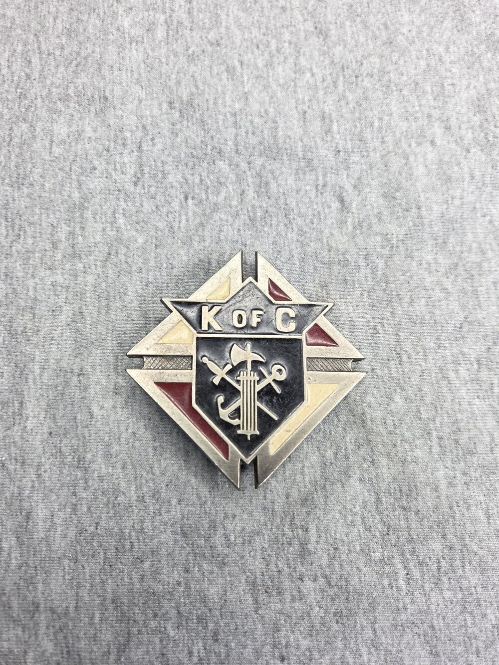 Vintage Knights of Columbus Belt Buckle K of C 3rd Degree Emblem Enamel 1980s